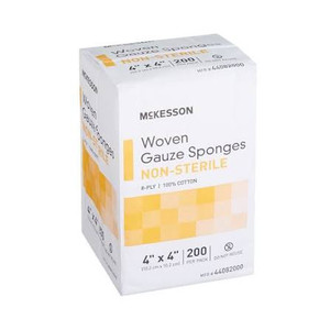SPONGE, GAUZE 8PLY N/S 4"X4" (200/PK)