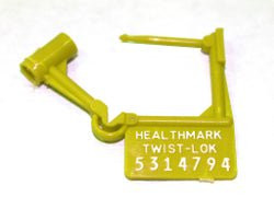 LOCK, TWIST PLAS DISP YLW (100/PK) HLTMRK