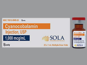Cyanocobalamin Injection 1000mcg/mL MDV 1mL 25/Package