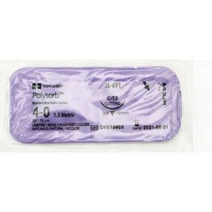COVIDIEN ABSORBABLE SUTURE WITH NEEDLE 4-0