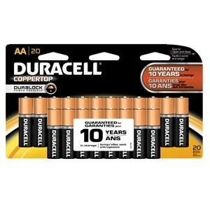 DURACELL MN1500B20 COPPERTOP ALKALINE RETAIL BATTERY WITH DURALOCK POWER PRESERVE TECHNOLOGY