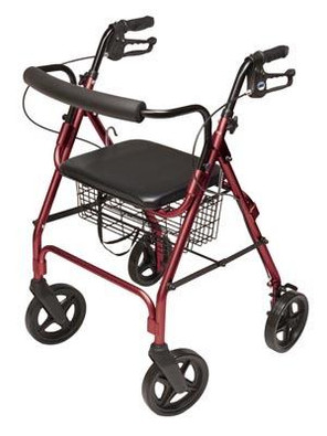 LUMEX RJ4805R WALKABOUT CONTOUR DELUXE FOUR-WHEEL ROLLATOR