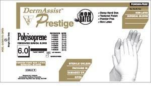 INNOVATIVE 139850 DERMASSIST PRESTIGE POWDER-FREE LATEX SURGICAL GLOVES