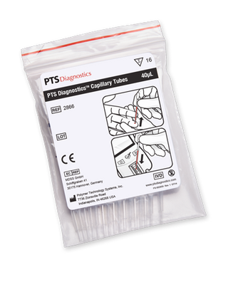 PTS Diagnostics Capillary Tubes, 40uL, 16/bg