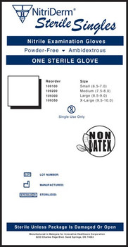 INNOVATIVE 109100 NITRIDERM STERILE POWDER-FREE NITRILE EXAM GLOVES