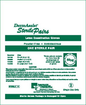 INNOVATIVE 104100 DERMASSIST POWDER-FREE STERILE LATEX EXAM GLOVES