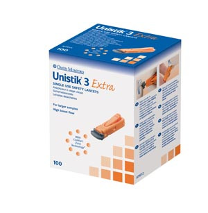 OWEN MUMFORD AT1012 UNISTIK 3 PRE-SET SINGLE USE SAFETY LANCETS