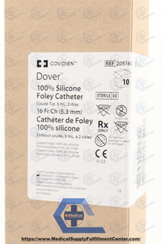 CARDINAL HEALTH 20516C MEDICAL SUPPLIES DOVER SILICONE FOLEY CATHETERS