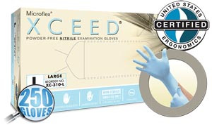 ANSELL MICROFLEX XCEEDPOWDER-FREE NITRILE EXAM GLOVES XC-310-M