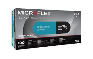 ANSELL MICROFLEX MIDNIGHT TOUCH NITRILE EXAM GLOVES 93732070