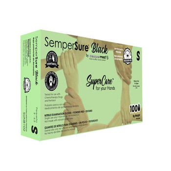 SEMPERMED SEMPERSURE BLACK NITRILE GLOVES SUNB102