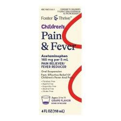Tylenol Children Pn Rlvr/Fvr Rdcr Liquid Suspension Grape Splash 4oz/Bt