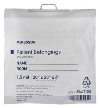 Patient Bag White/Blue 20x20x4"