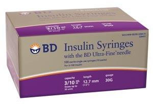 D-ROOM⭐️ Shop BD 328411 - Insulin Syringe with Needle Ultra-Fine 1 mL 30