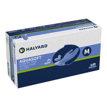 Halyard 43934 Aquasoft Blue Nitrile Exam Gloves..