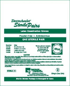 INNOVATIVE 104300 DERMASSIST POWDER-FREE STERILE LATEX EXAM GLOVES