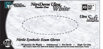 INNOVATIVE 167050 NITRIDERM ULTRA WHITE NITRILE SYNTHETIC POWDER-FREE EXAM GLOVES