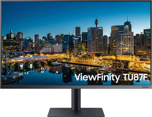 New!! SAMSUNG TU87F Series 32-Inch Viewfinity 4K UHD Pro Monitor, VA Panel, 60Hz, 5ms, HDR10, sRGB, HDMI, Dual 4K Display, Fully Adjustable Stand, Eye Saver Mode Dark Blue Gray
