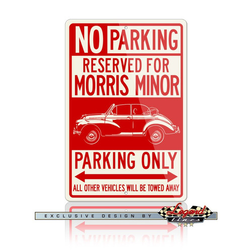 Morris Minor Tourer Convertible Reserved Parking Only Sign