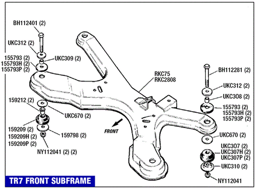 Subframe Spacer Kit for TR7 & TR8