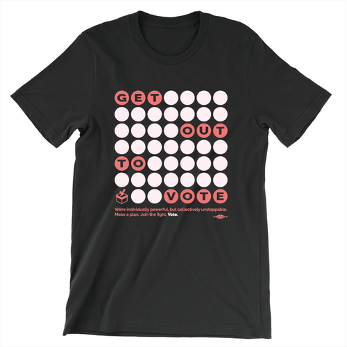 Get Out To Vote - Dots (Unisex Black Tee)