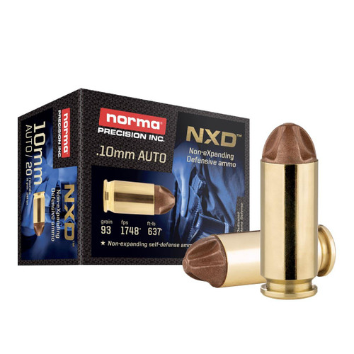 Norma NXD Handgun Ammunition 10mm Auto 93gr NXD 1748 fps 100/ct
