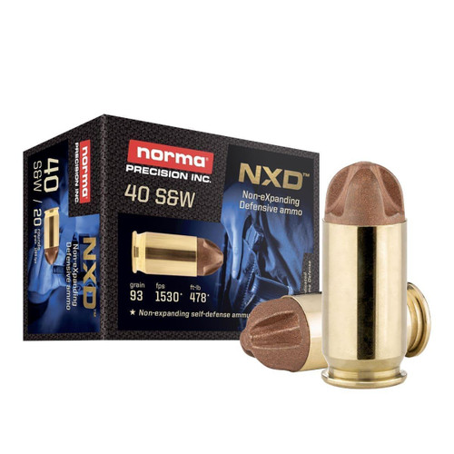 Norma NXD Handgun Ammunition .40 S&W 93gr NXD 1531 fps10/ct