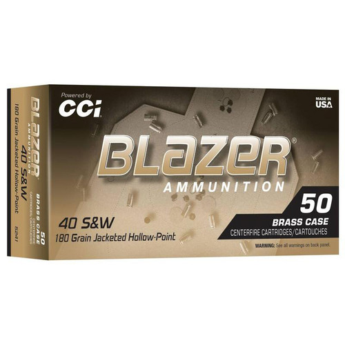 Blazer Brass Handgun Ammunition .40 S&W 180gr JHP 1015 fps 200/ct