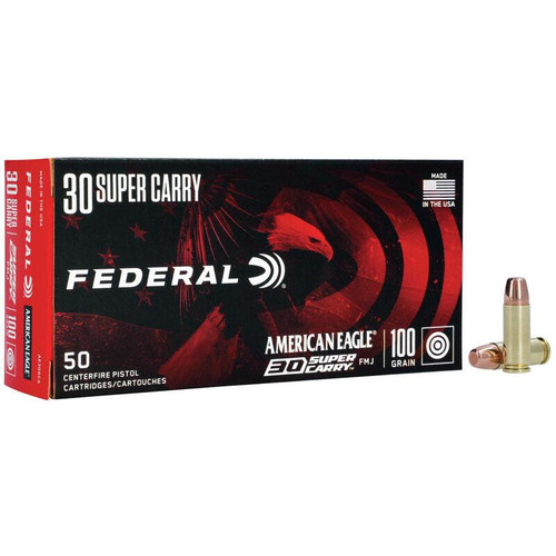 Federal American Eagle Handgun Ammunition .30 SC 100 gr. FMJ 1250 fps 200/ct