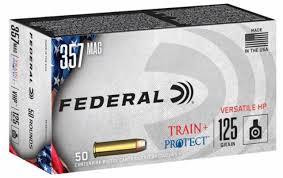 Federal Train & Protect Handgun Ammunition .357 Mag 125gr JHP 1440 fps 100 ct