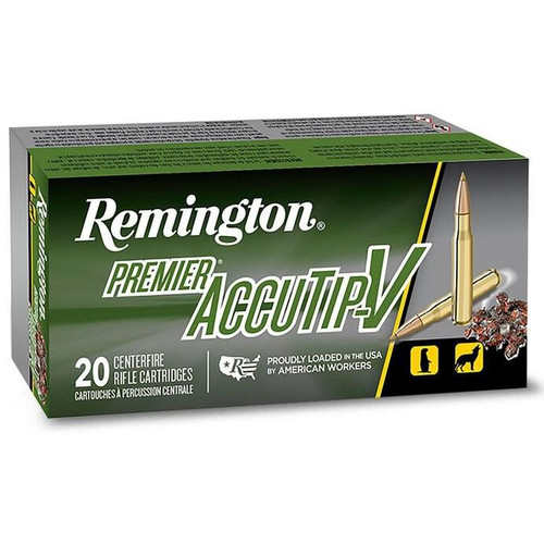Remington Premier AccuTip Varmint Rifle Ammunition .243 Win 75 gr ATV 3375 fps 100 ct