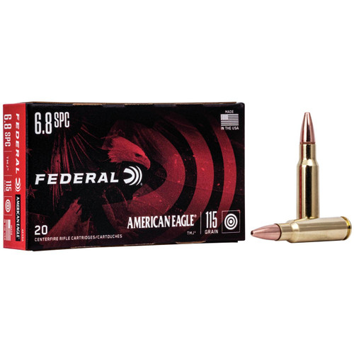 Federal American Eagle Rifle Ammunition 6.8mm SPC 115 gr FMJ 2675 fps 100rds