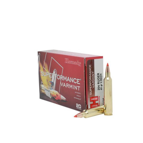 Hornady Varmint Express Rifle Ammunition .204 Ruger 40 gr V-MAX 3900 fps 100rds