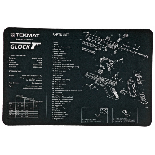 TEKMAT PISTOL MAT FOR GLOCK 17 BLK