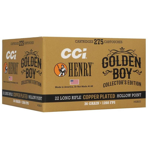 CCI Henry Golden Boy Edition Rimfire Ammunition .22 LR 36gr CPHP 1260 fps 1100 rds