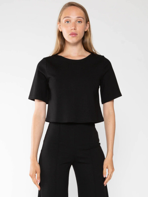 Ripley Radar Ponte Knit Short Sleeve Top, Black