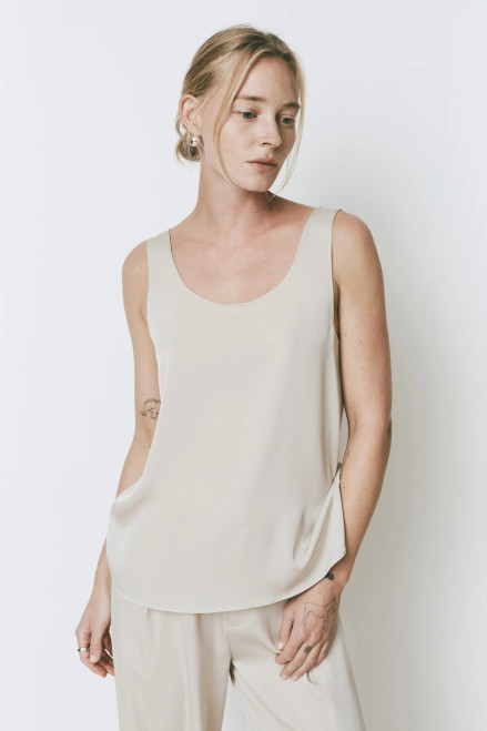 Rue Sophie Atelier Satin Tank, Grey