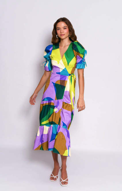 Hutch Marisol Dress, Pop Green Geo