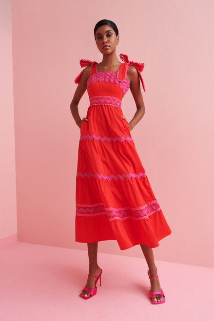 Celia B Jade Dress, Red/Pink