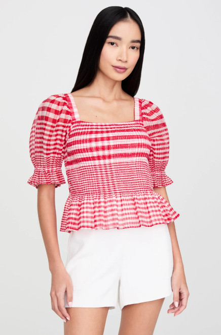 Marie Oliver Oaklee Top, Cherry Check