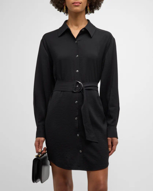 Ramy Brook Berkley Mini Shirt Dress, Black