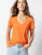 Lilla P V-Neck Short Sleeve Back Seam Tee, Tangelo