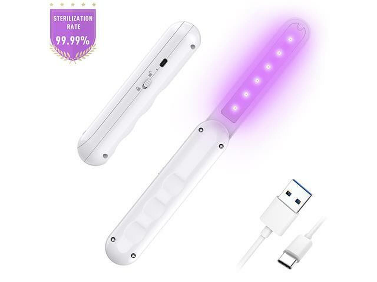 Rechargeable UVC LED Ultraviolet Handheld Sterilization Lamp with Protection Function - MetalGardenMarkers.com