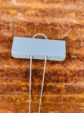 E-Series aluminum garden marker with angled faceplate and sturdy galvanized steel legs – ideal for labeling vegetables, flowers, herbs, and perennials in outdoor garden beds. Lightweight, rustproof, and weather-resistant for long-term use. Made in the USA for home and professional gardeners.