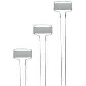 C-Series zinc garden marker with classic angled face plate and galvanized steel legs – ideal for labeling vegetables, herbs, and flowers in garden beds, pots, or raised planters. Weatherproof, rust-resistant, and reusable metal plant tag made in the USA for lasting outdoor use.