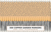 A-Series copper garden marker featuring a solid copper nameplate and galvanized wire legs – ideal for labeling herbs, vegetables, and flowers with a touch of elegance. Naturally weather-resistant and patinas beautifully over time. Durable, reusable, and proudly made in the USA.