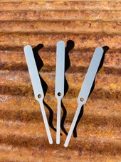 Bundle of durable aluminum seedling labels with pre-drilled holes – ideal for tagging young plants, vegetable starts, herbs, and flowers. Weatherproof and rust-resistant metal garden markers made in the USA for long-lasting outdoor use. Perfect for greenhouses, garden beds, and seed trays.