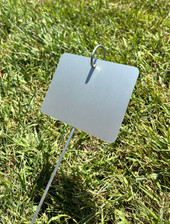 Extra-large garden marker with 20-inch thick galvanized wire and 5.375" x 4" rounded aluminum plate – heavy-duty metal plant tag for outdoor use Extra-large garden marker with 20-inch thick galvanized wire and 5.375" x 4" rounded aluminum plate – heavy-duty metal plant tag for outdoor use