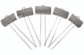 E-Series aluminum garden marker with angled faceplate and sturdy galvanized steel legs – ideal for labeling vegetables, flowers, herbs, and perennials in outdoor garden beds. Lightweight, rustproof, and weather-resistant for long-term use. Made in the USA for home and professional gardeners.