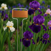 C-Series copper garden marker featuring a solid copper nameplate with a classic angled design and galvanized wire legs – perfect for labeling herbs, vegetables, and flowers. Weather-resistant and naturally patinas over time. Durable, reusable, and proudly made in the USA.